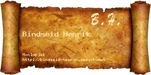 Bindseid Henrik névjegykártya